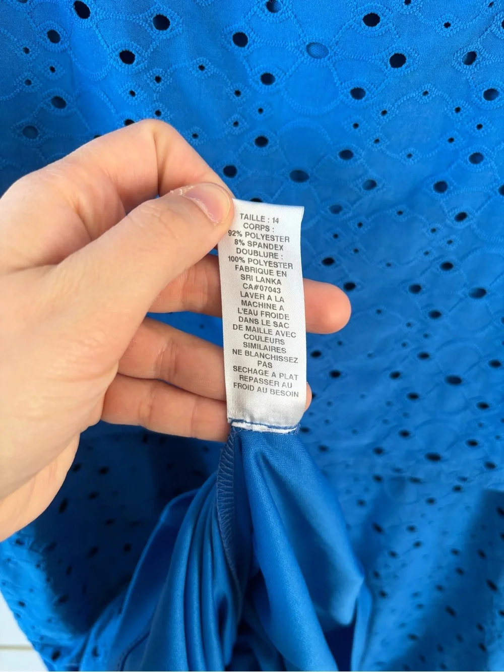 London Times Blue Eyelet Fit Flare Dress Size 14 Wedding Guest Date Night Office - Picture 12 of 12